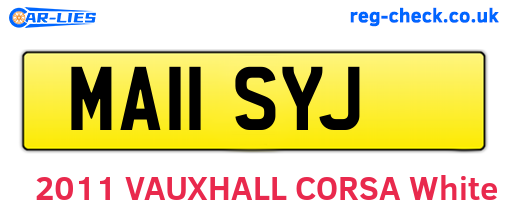 MA11SYJ are the vehicle registration plates.