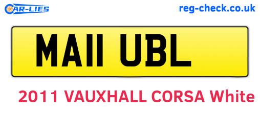 MA11UBL are the vehicle registration plates.
