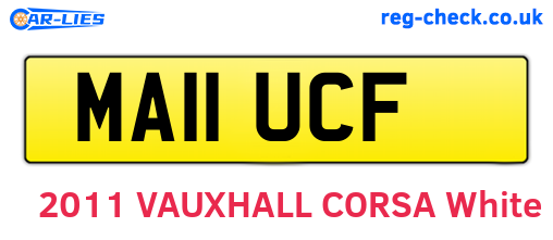 MA11UCF are the vehicle registration plates.