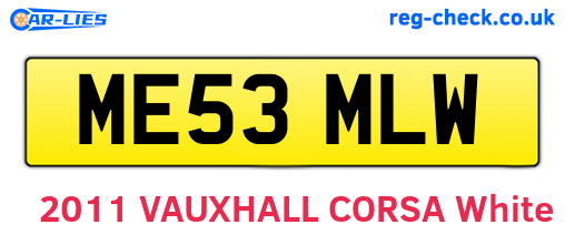 ME53MLW are the vehicle registration plates.