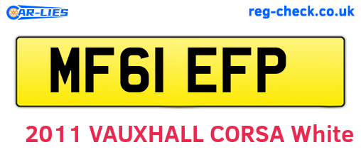 MF61EFP are the vehicle registration plates.
