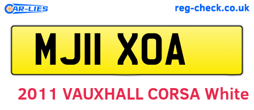 MJ11XOA are the vehicle registration plates.
