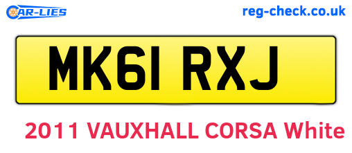 MK61RXJ are the vehicle registration plates.