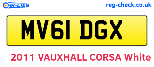 MV61DGX are the vehicle registration plates.