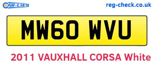 MW60WVU are the vehicle registration plates.
