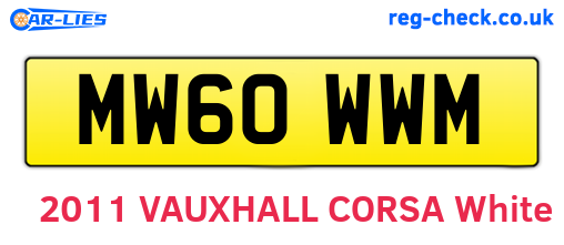 MW60WWM are the vehicle registration plates.