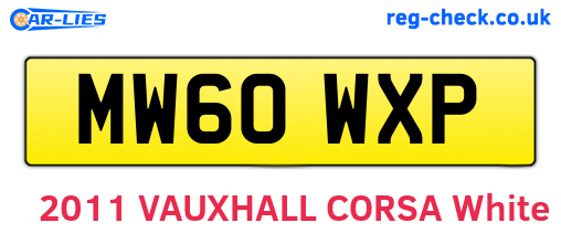 MW60WXP are the vehicle registration plates.