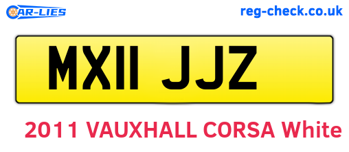 MX11JJZ are the vehicle registration plates.
