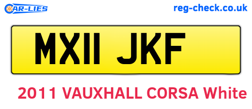 MX11JKF are the vehicle registration plates.