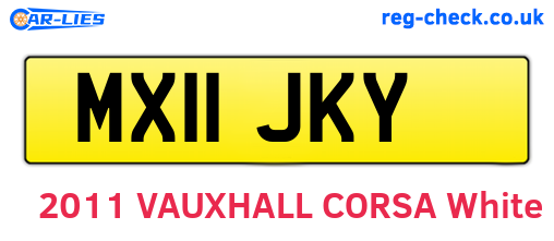 MX11JKY are the vehicle registration plates.