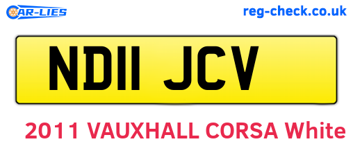 ND11JCV are the vehicle registration plates.