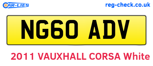 NG60ADV are the vehicle registration plates.