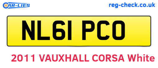 NL61PCO are the vehicle registration plates.