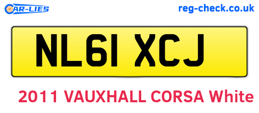 NL61XCJ are the vehicle registration plates.