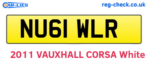 NU61WLR are the vehicle registration plates.