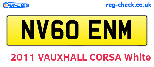 NV60ENM are the vehicle registration plates.
