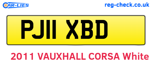 PJ11XBD are the vehicle registration plates.