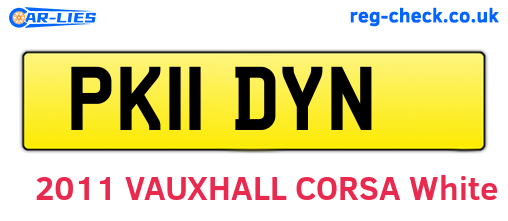 PK11DYN are the vehicle registration plates.