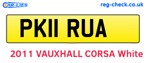 PK11RUA are the vehicle registration plates.