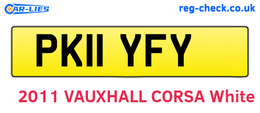 PK11YFY are the vehicle registration plates.