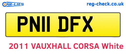 PN11DFX are the vehicle registration plates.