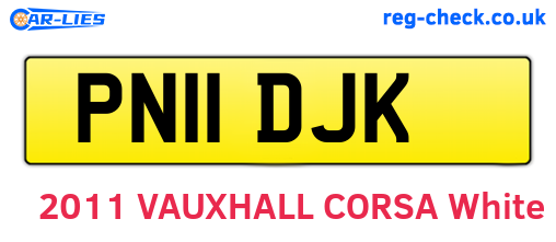 PN11DJK are the vehicle registration plates.