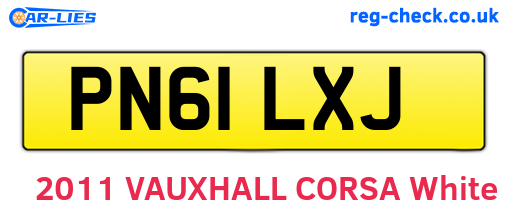 PN61LXJ are the vehicle registration plates.