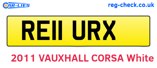 RE11URX are the vehicle registration plates.