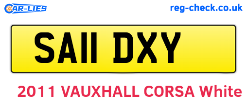 SA11DXY are the vehicle registration plates.