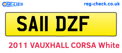 SA11DZF are the vehicle registration plates.