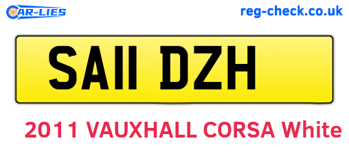SA11DZH are the vehicle registration plates.