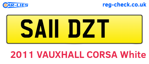 SA11DZT are the vehicle registration plates.