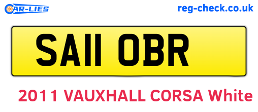 SA11OBR are the vehicle registration plates.