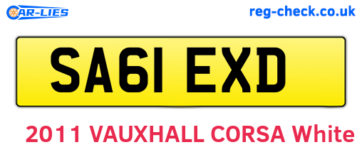 SA61EXD are the vehicle registration plates.