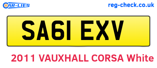 SA61EXV are the vehicle registration plates.