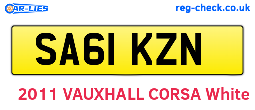 SA61KZN are the vehicle registration plates.