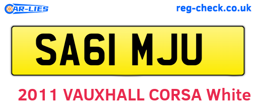 SA61MJU are the vehicle registration plates.