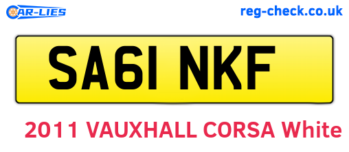 SA61NKF are the vehicle registration plates.