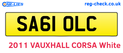 SA61OLC are the vehicle registration plates.