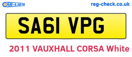 SA61VPG are the vehicle registration plates.