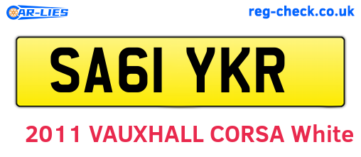 SA61YKR are the vehicle registration plates.