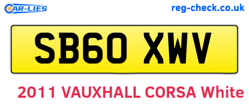 SB60XWV are the vehicle registration plates.