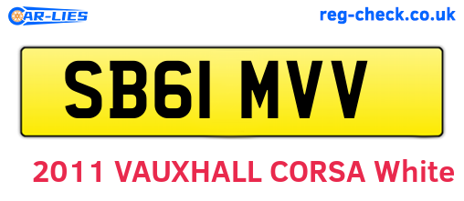 SB61MVV are the vehicle registration plates.