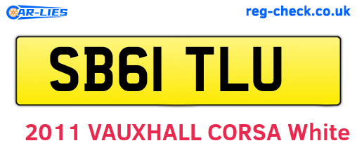 SB61TLU are the vehicle registration plates.
