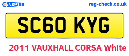 SC60KYG are the vehicle registration plates.