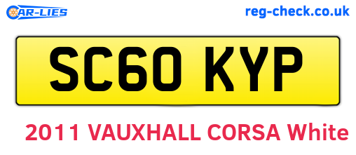 SC60KYP are the vehicle registration plates.