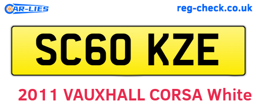 SC60KZE are the vehicle registration plates.
