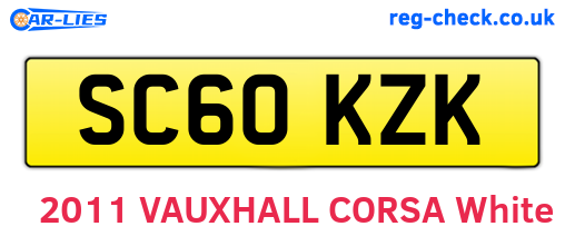 SC60KZK are the vehicle registration plates.