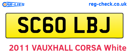SC60LBJ are the vehicle registration plates.