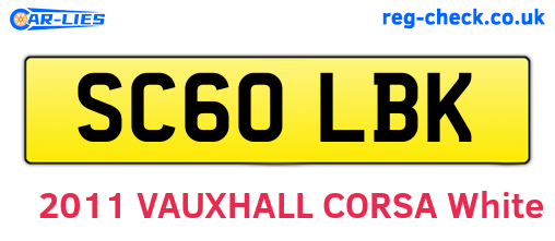 SC60LBK are the vehicle registration plates.